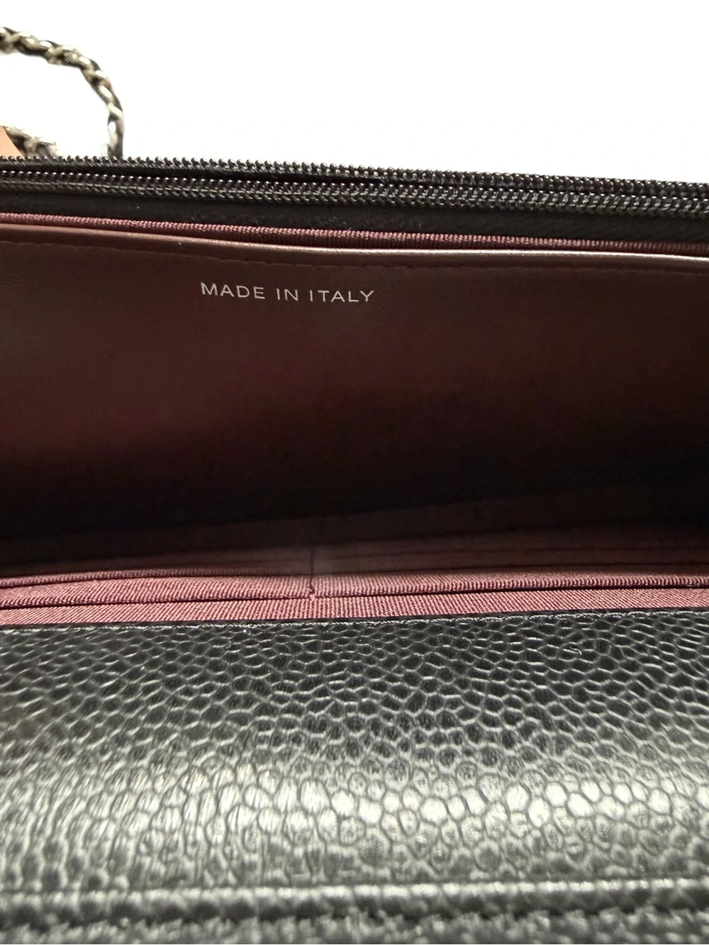 CHANEL Black Quilted Caviar Leather Crossbody with Silver Hardware
